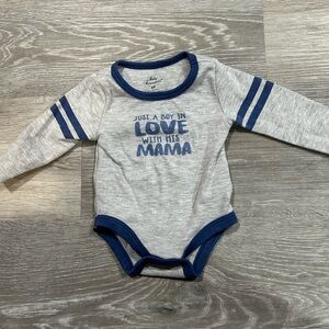 Baby Essentials Gray Bodysuit with Navy Accents